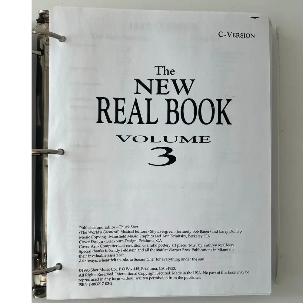 The New Real Book Volumes II and III in 3 Ring Binders Excellent Condition